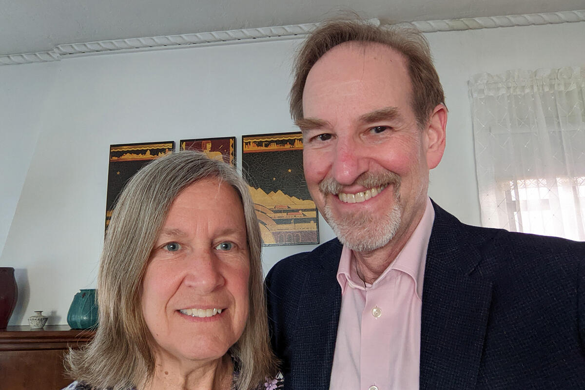 Matt and Margaret Jacobson smiling at camera