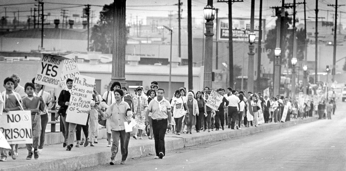 people marching